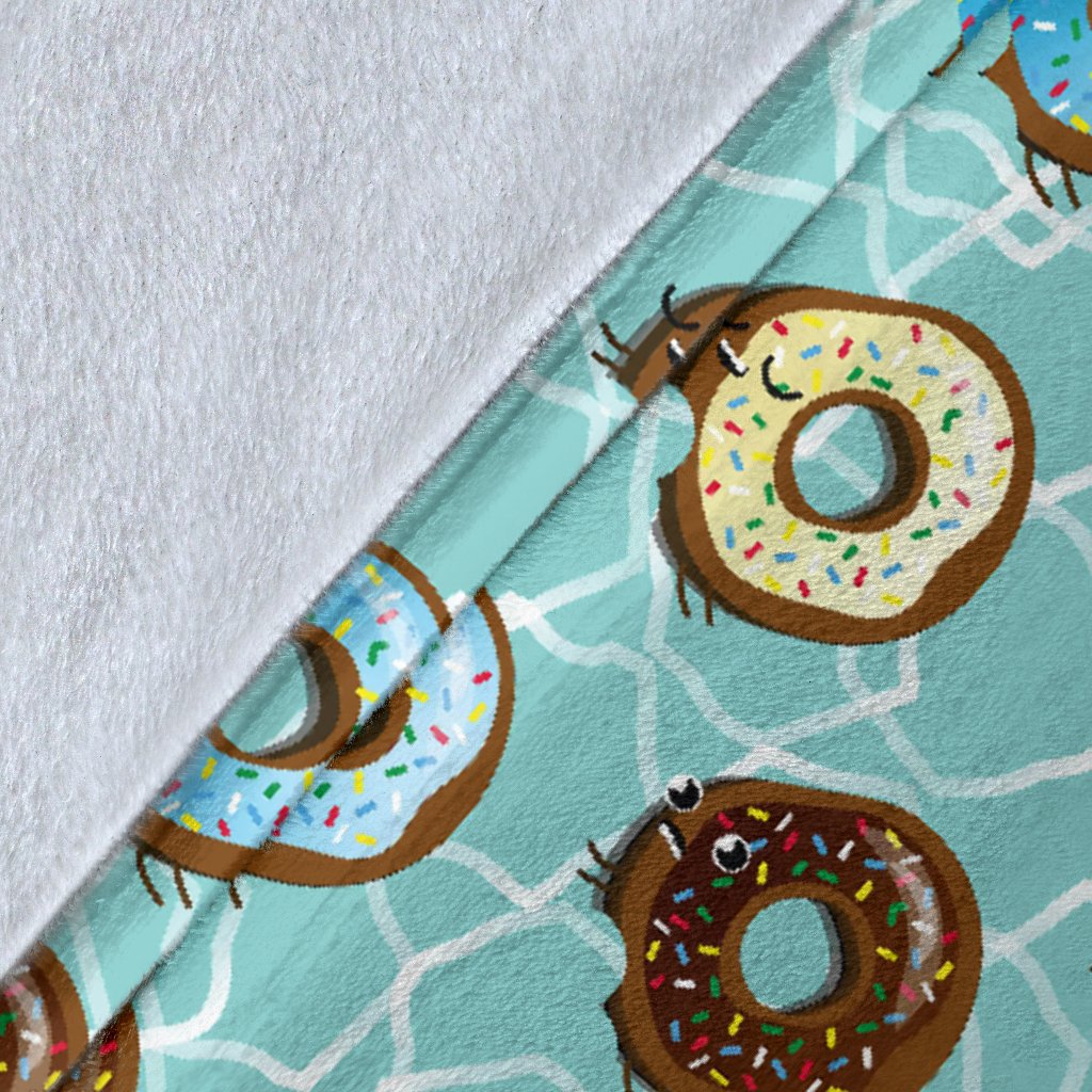 Emoji Donut Print Pattern Fleece Blanket