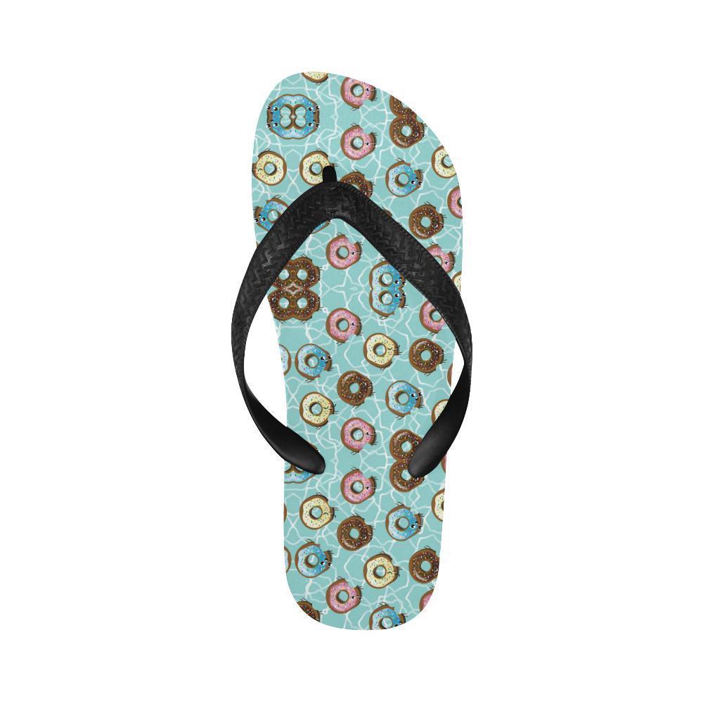 Emoji Donut Print Pattern Flip Flops-JTAMIGO.COM