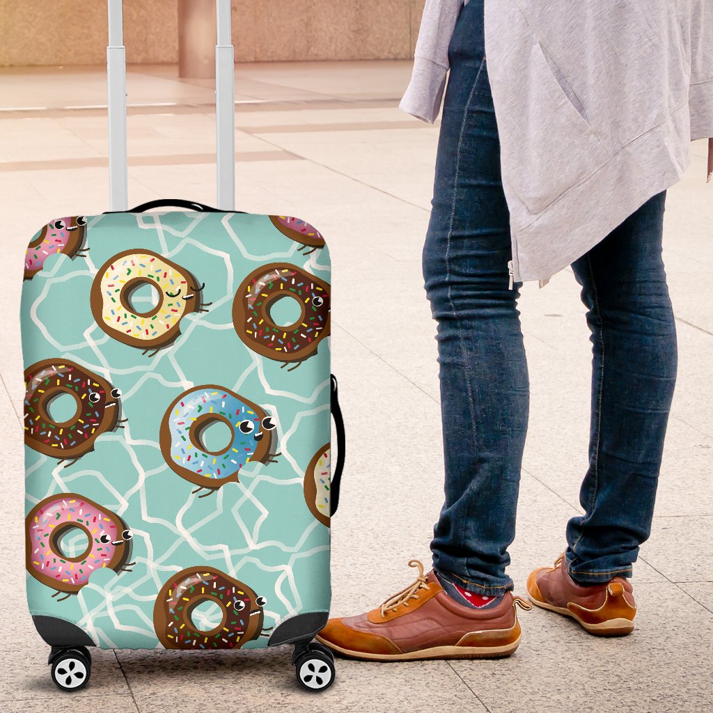 Emoji Donut Print Pattern Luggage Cover Protector