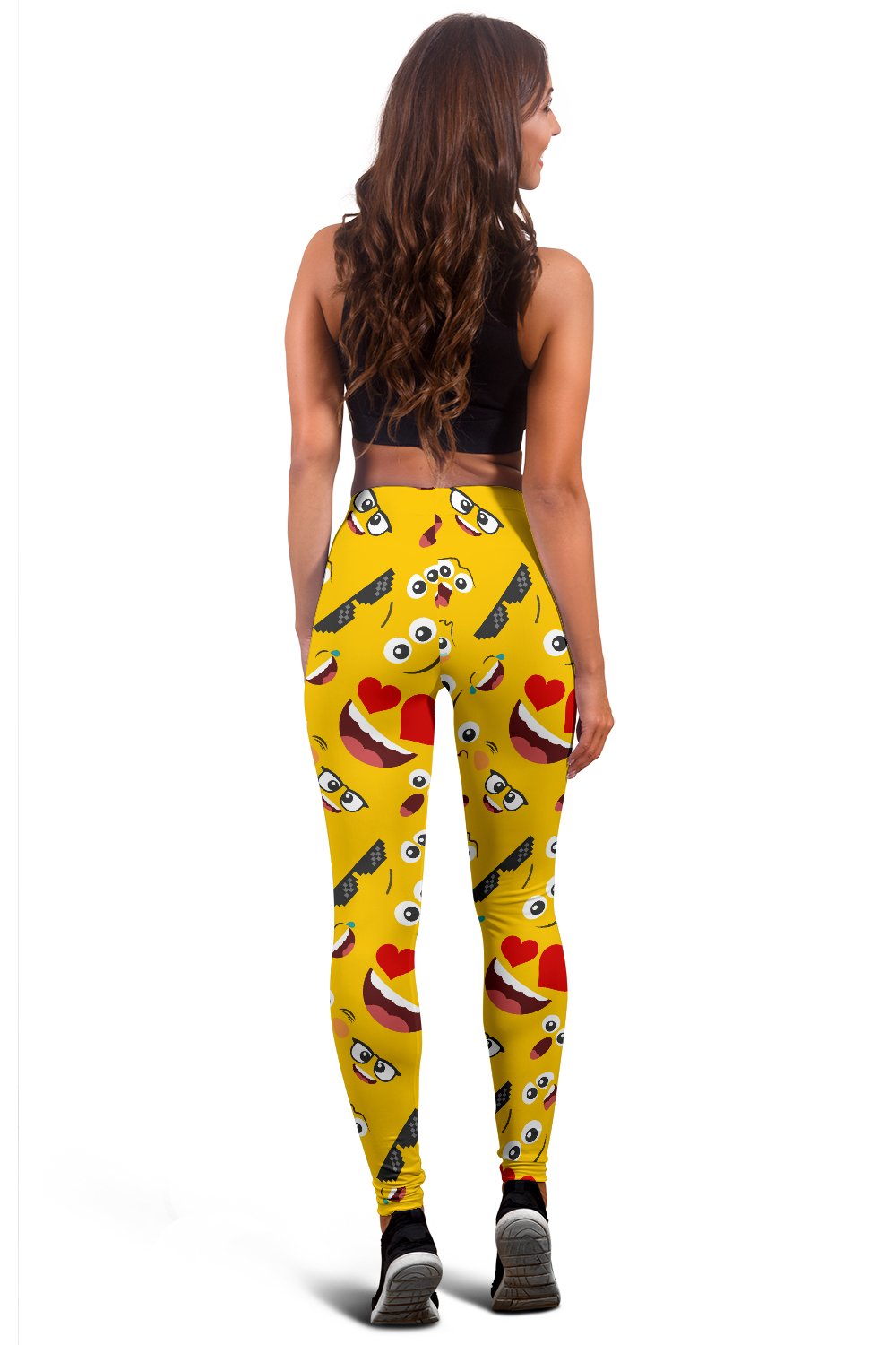 Emoji Face Print Pattern Women Leggings