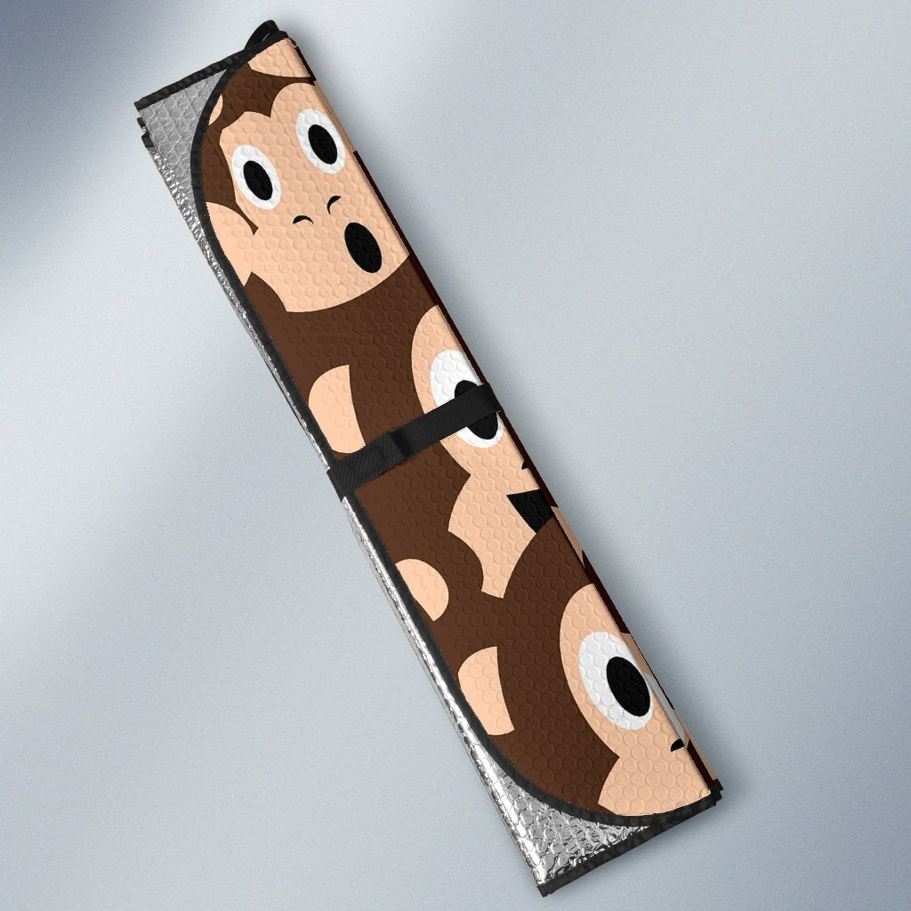 Emoji Monkey Print Pattern Car Sun Shade For Windshield