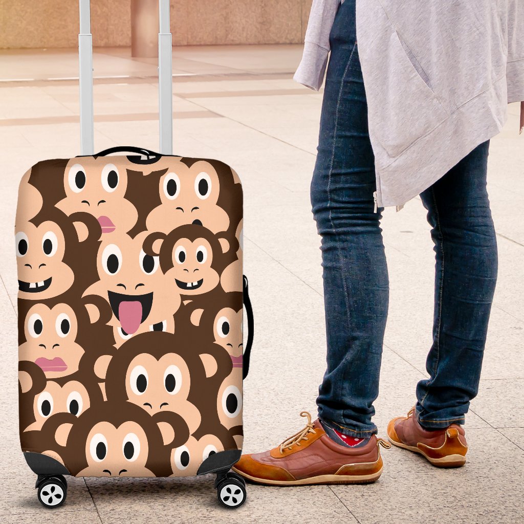 Emoji Monkey Print Pattern Luggage Cover Protector