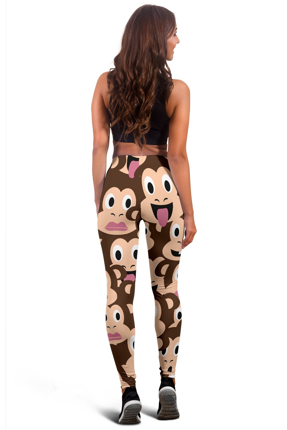 Emoji Monkey Print Pattern Women Leggings