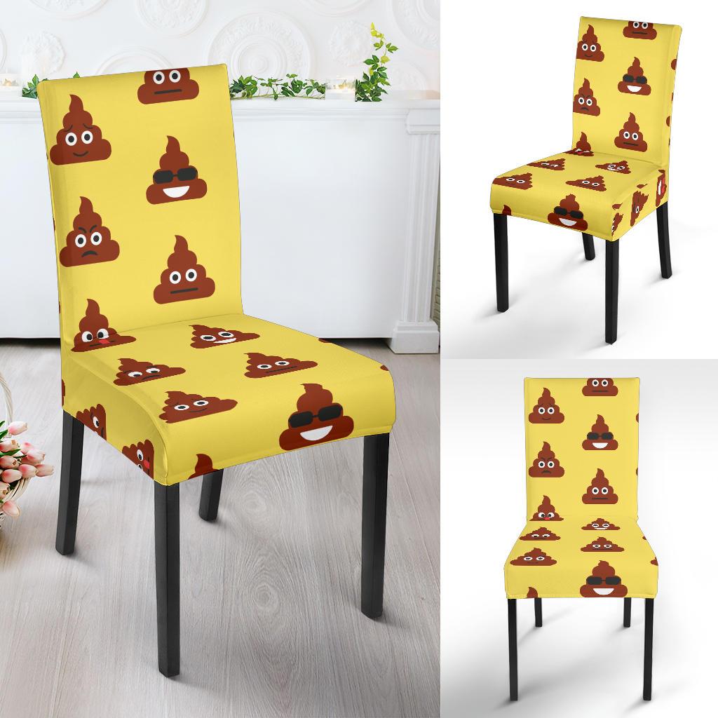 Emoji Poop Print Pattern Dinning Chair Slipper-JTAMIGO.COM
