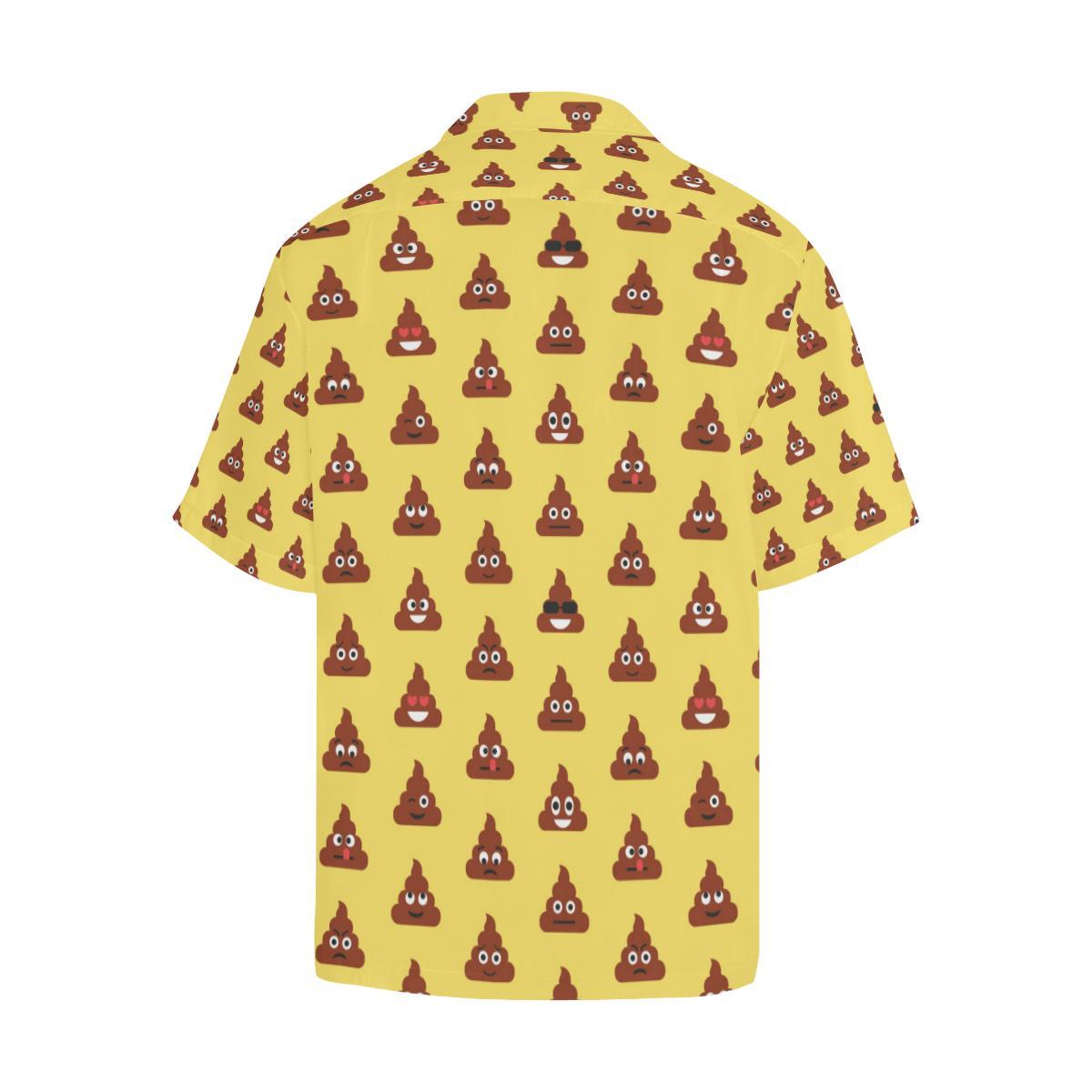 Emoji Poop Print Pattern Men Aloha Hawaiian Shirt
