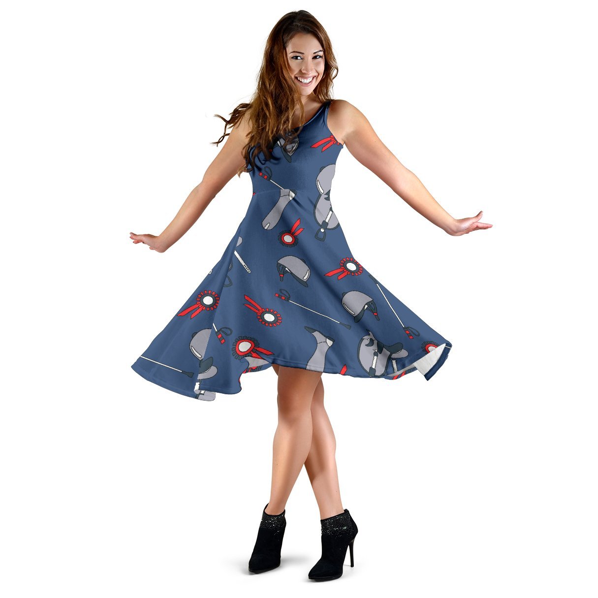 Equestrian Equipment Background Sleeveless Dress
