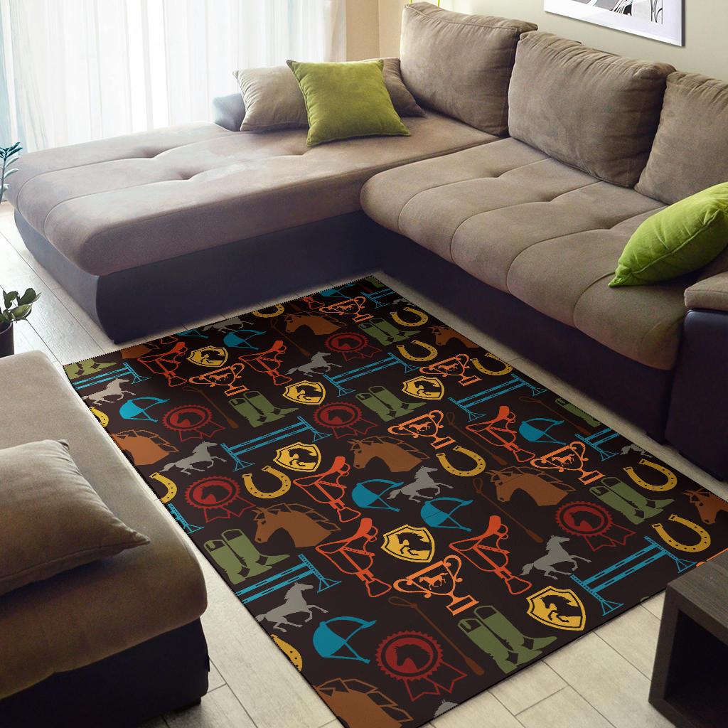 Equestrian Equipment Horse Colorful Area Rugs-JTAMIGO.COM