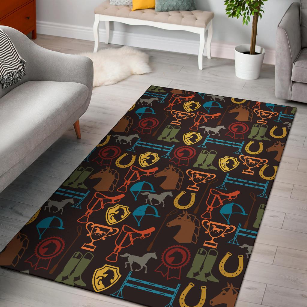 Equestrian Equipment Horse Colorful Area Rugs-JTAMIGO.COM