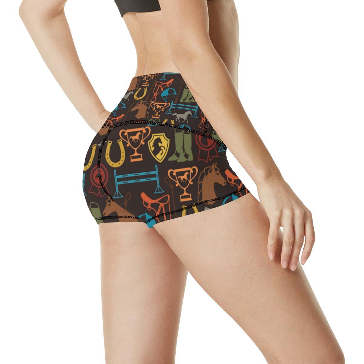 Equestrian Equipment Horse Colorful High Waisted Spandex Shorts-JTAMIGO.COM