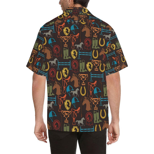 Equestrian Equipment Horse Colorful Men Aloha Hawaiian Shirt