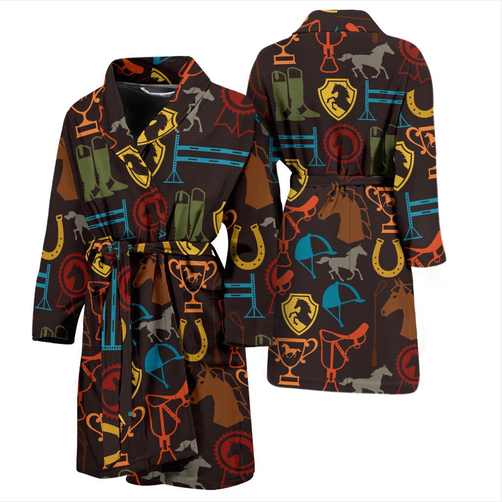 Equestrian Equipment Horse Colorful Men Bath Robe-JTAMIGO.COM