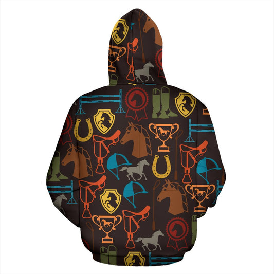 Equestrian Equipment Horse Colorful Pullover Hoodie