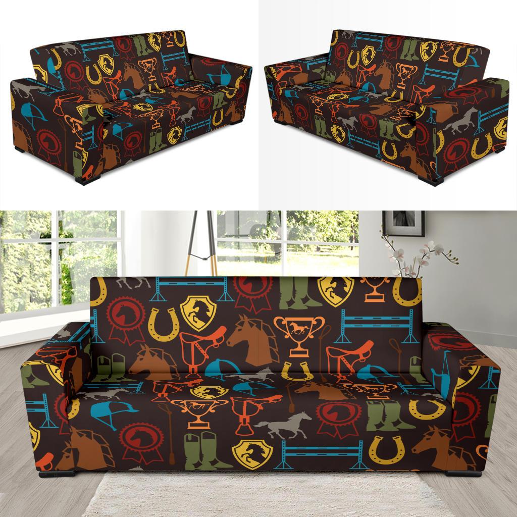 Equestrian Equipment Horse Colorful Sofa Slipcover-JTAMIGO.COM