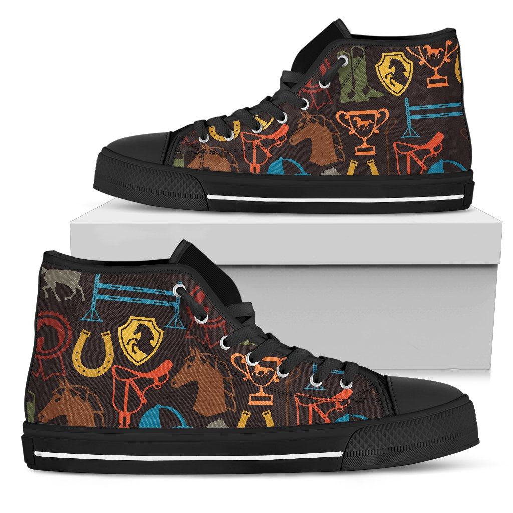 Equestrian Equipment Horse Colorful Women High Top Shoes