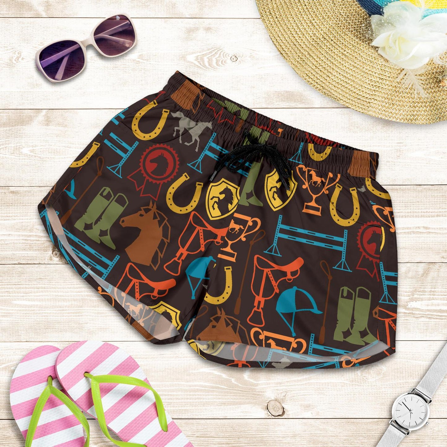 Equestrian Equipment Horse Colorful Women Shorts-JTAMIGO.COM