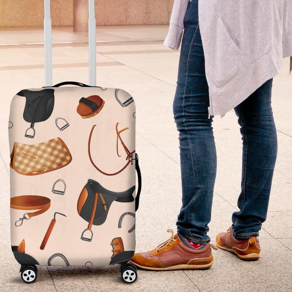 Equestrian Equipment Print Pattern Luggage Cover Protector