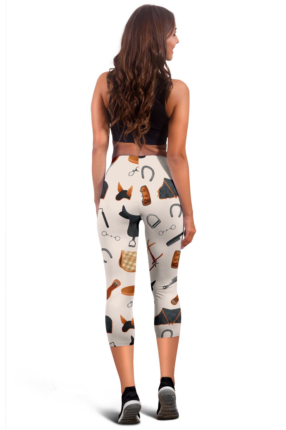Equestrian Equipment Print Pattern Women Capris