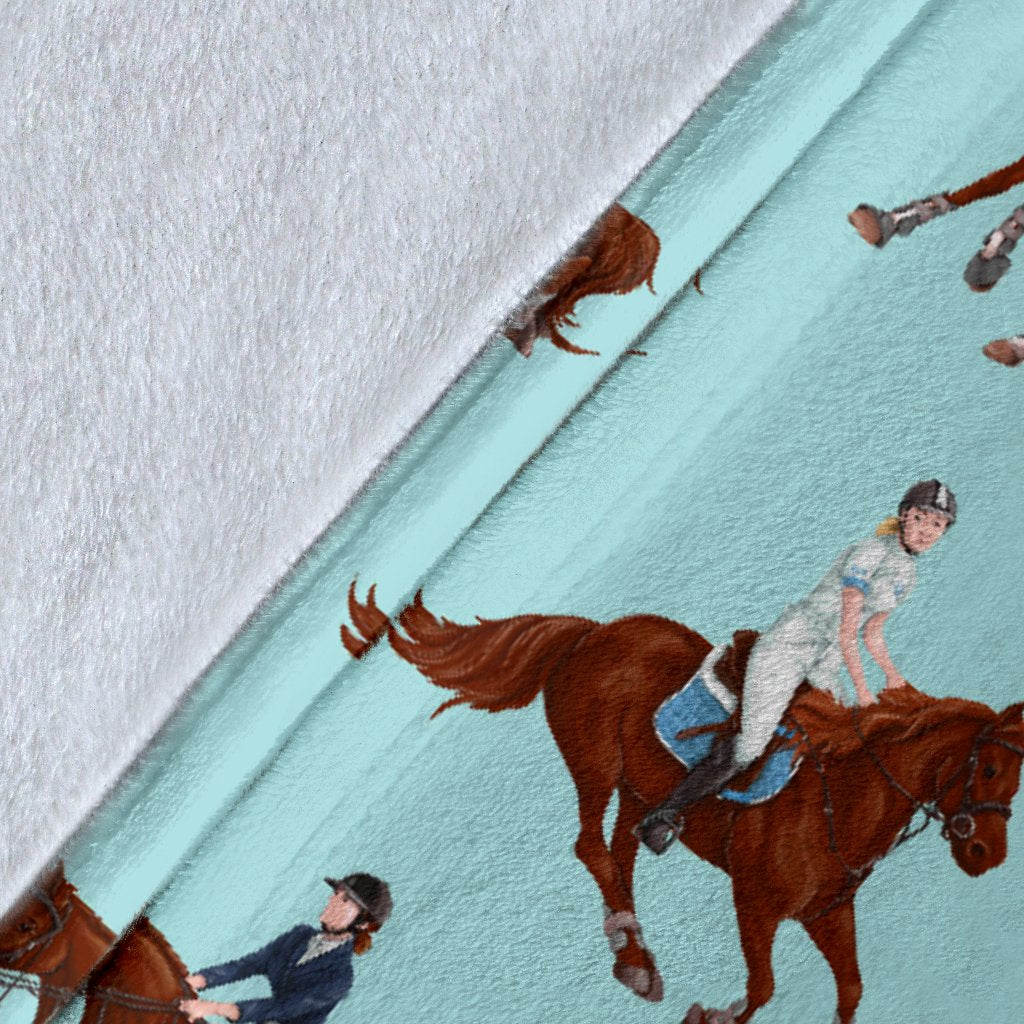 Equestrian Horse Riding Fleece Blanket