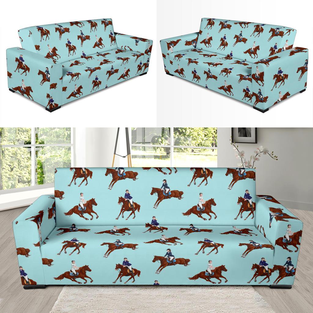 Equestrian Horse Riding Sofa Slipcover-JTAMIGO.COM