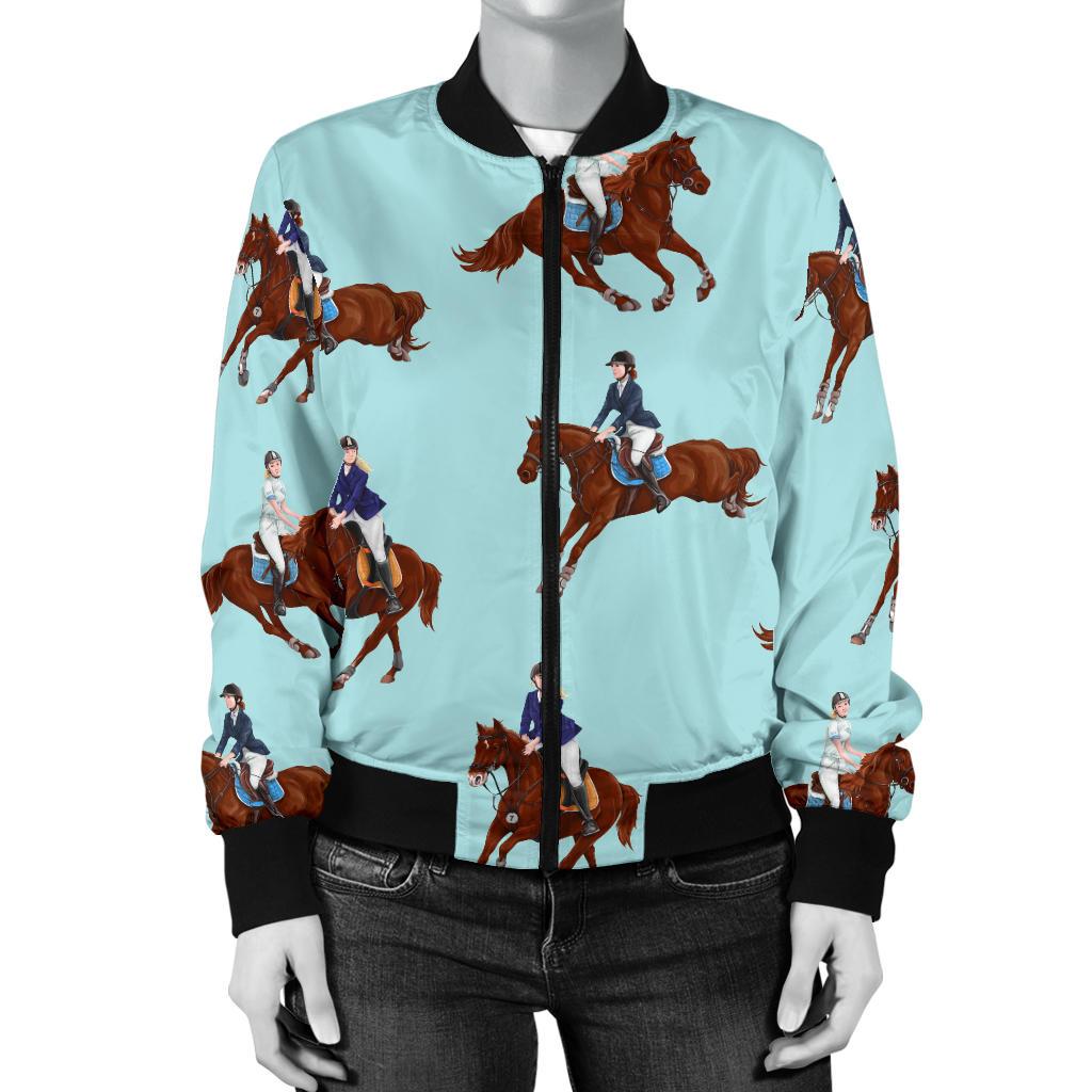 Equestrian Horse Riding Women Casual Bomber Jacket