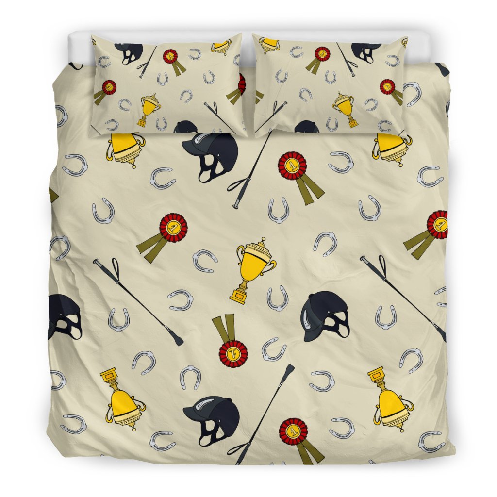Equestrian Horseshoe Equipment Duvet Cover Bedding Set