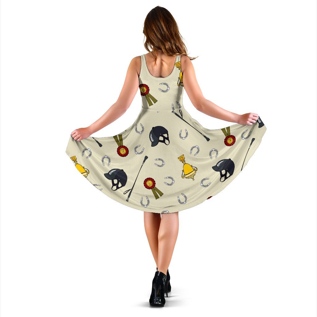 Equestrian Horseshoe Equipment Sleeveless Dress