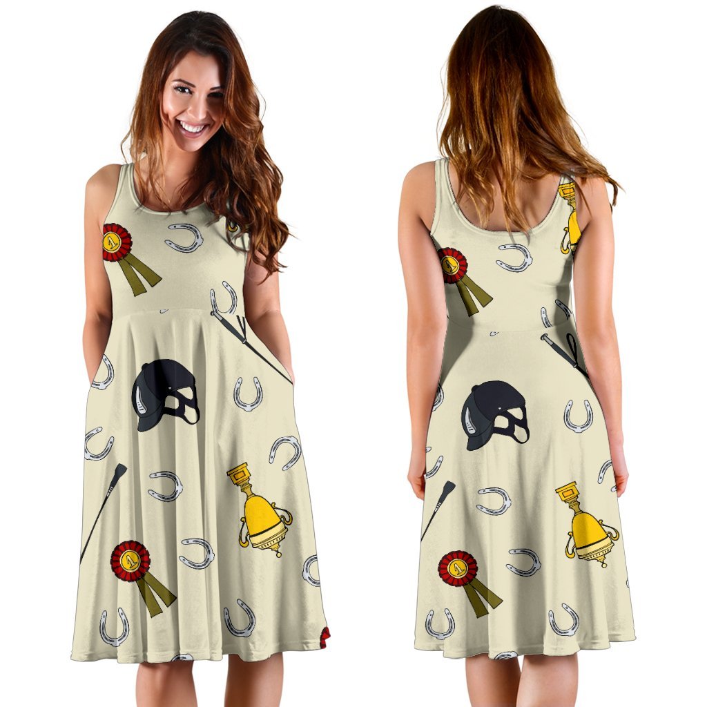 Equestrian Horseshoe Equipment Sleeveless Dress