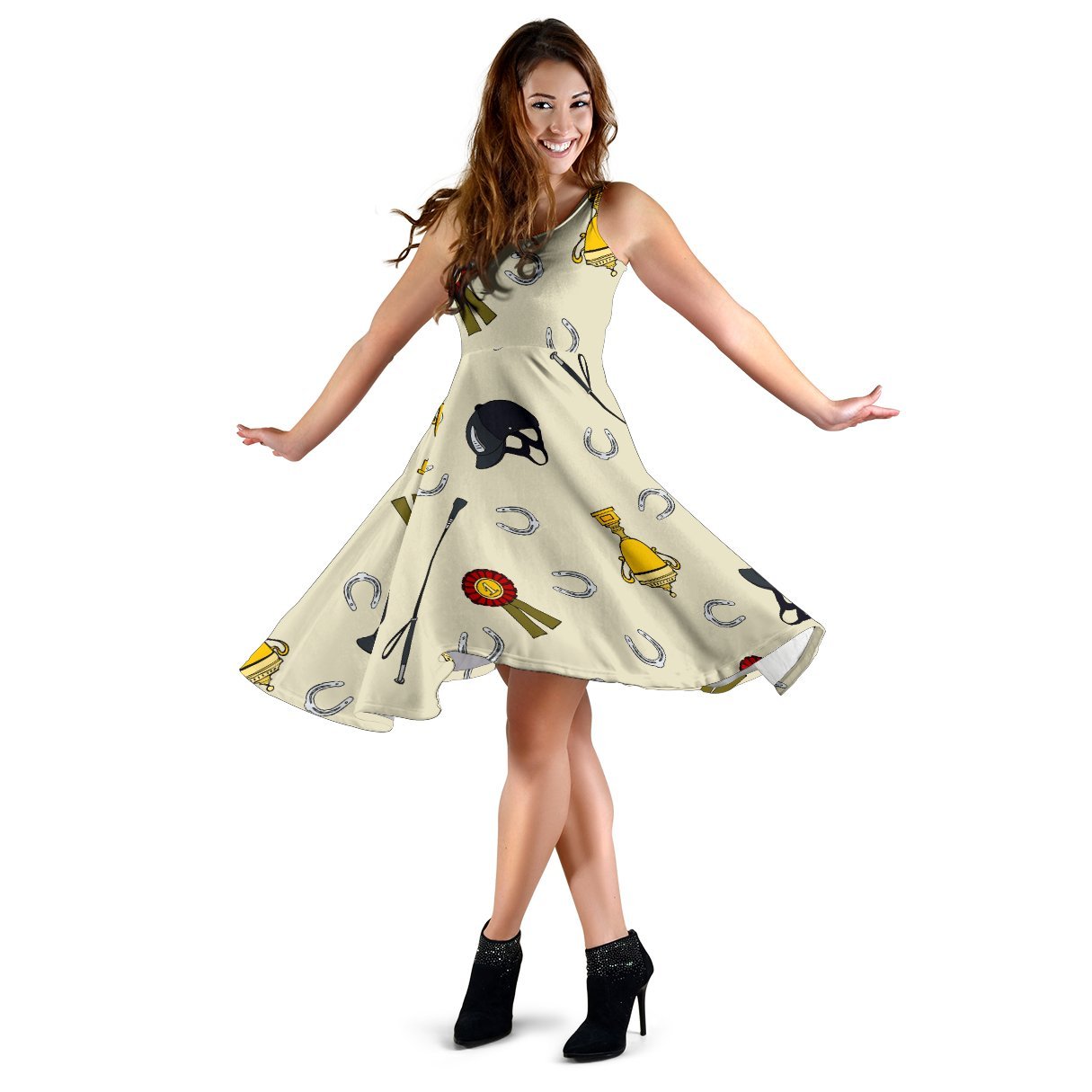 Equestrian Horseshoe Equipment Sleeveless Dress