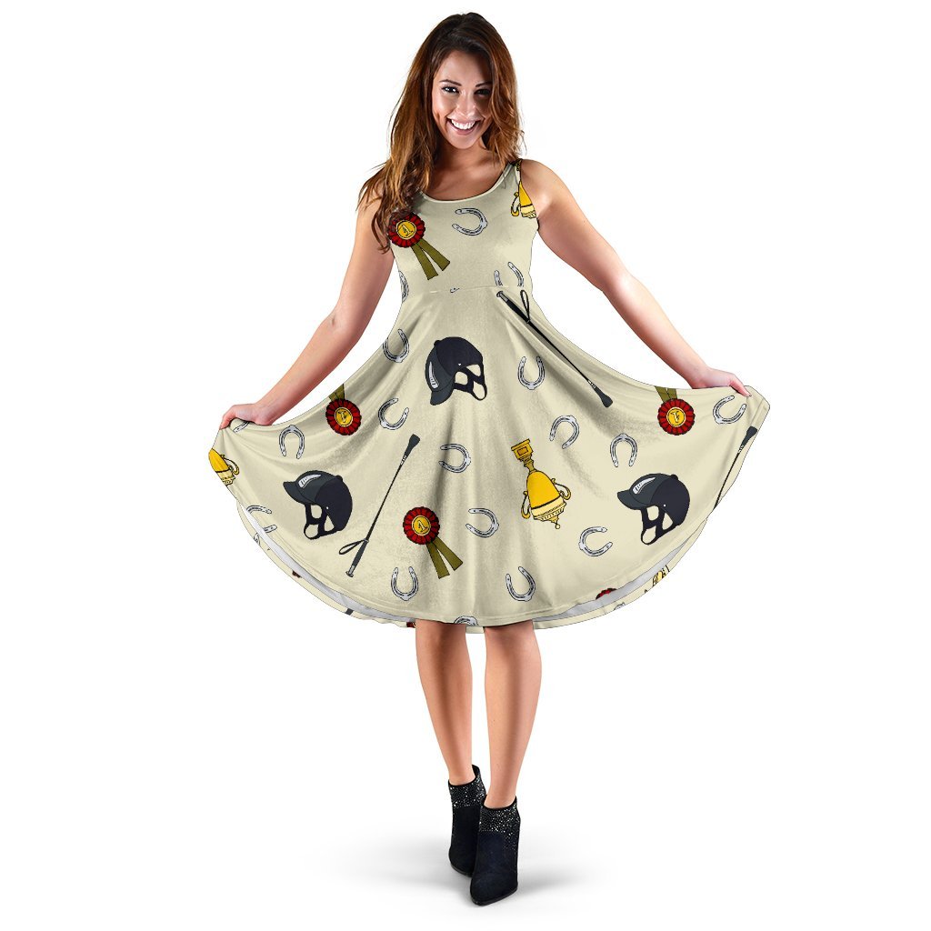Equestrian Horseshoe Equipment Sleeveless Dress
