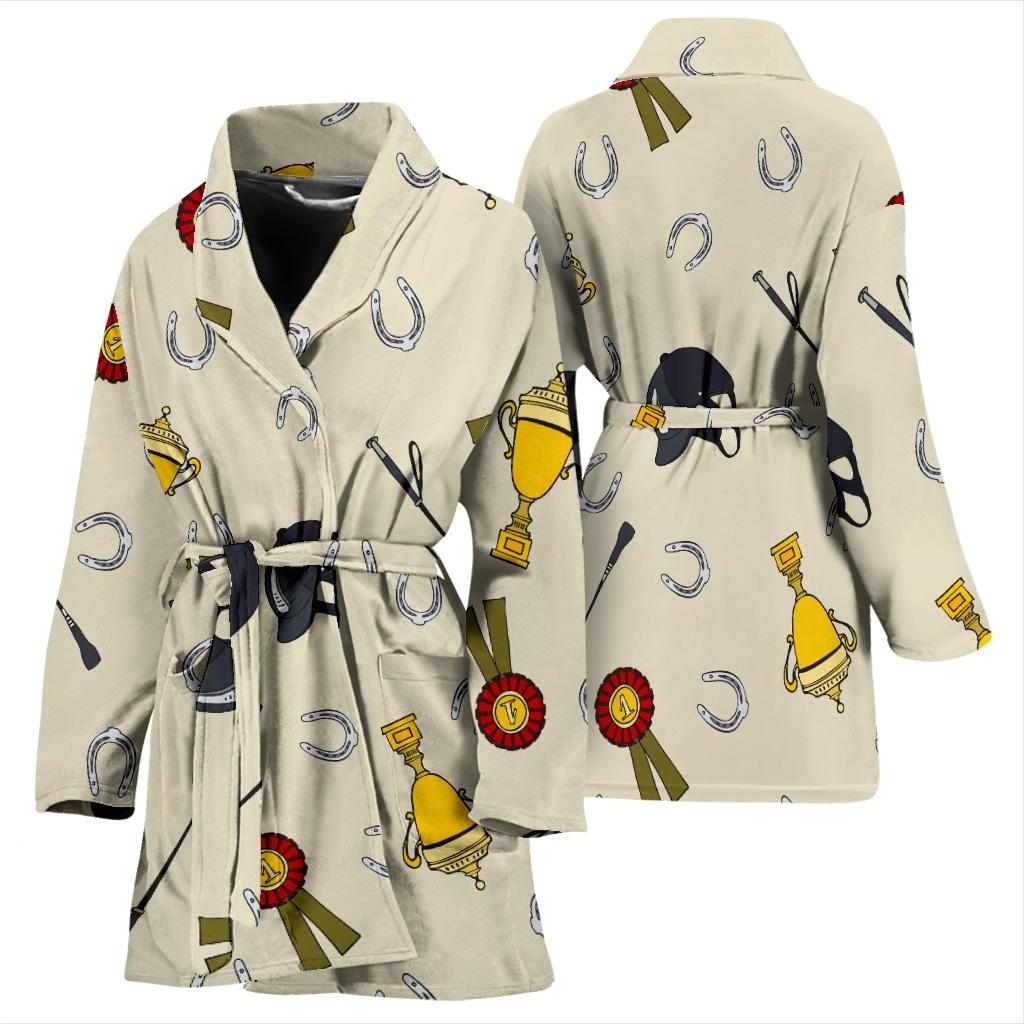 Equestrian Horseshoe Equipment Women Bath Robe-JTAMIGO.COM
