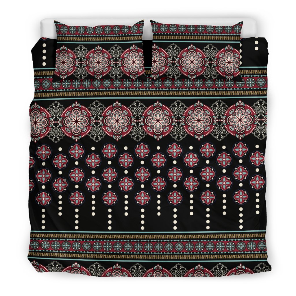 Ethnic Dot Style Print Pattern Duvet Cover Bedding Set