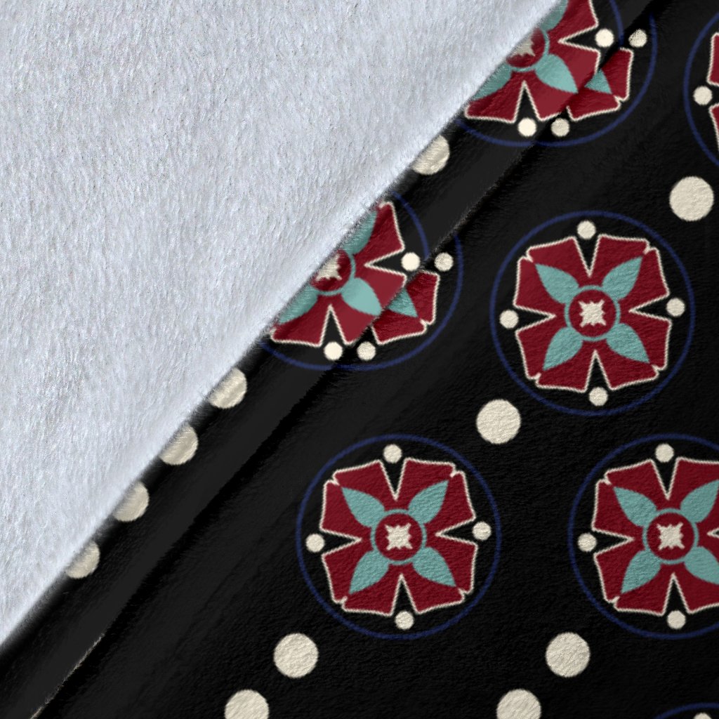 Ethnic Dot Style Print Pattern Fleece Blanket