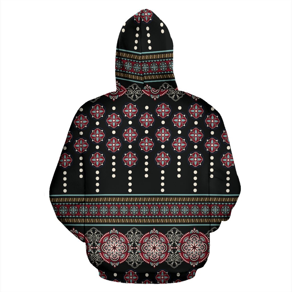 Ethnic Dot Style Print Pattern Pullover Hoodie
