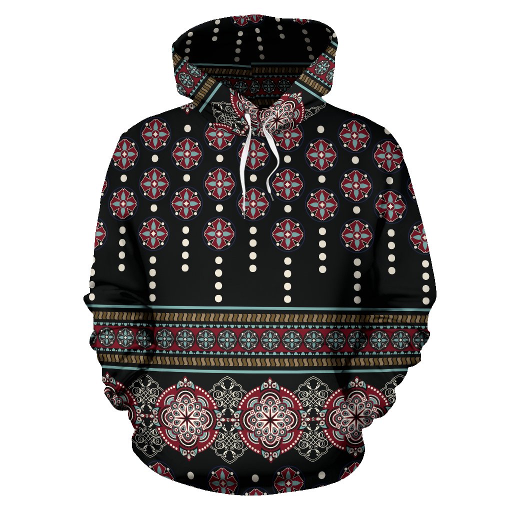 Ethnic Dot Style Print Pattern Pullover Hoodie