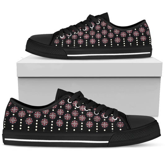 Ethnic Dot Style Print Pattern Women Low Top Shoes