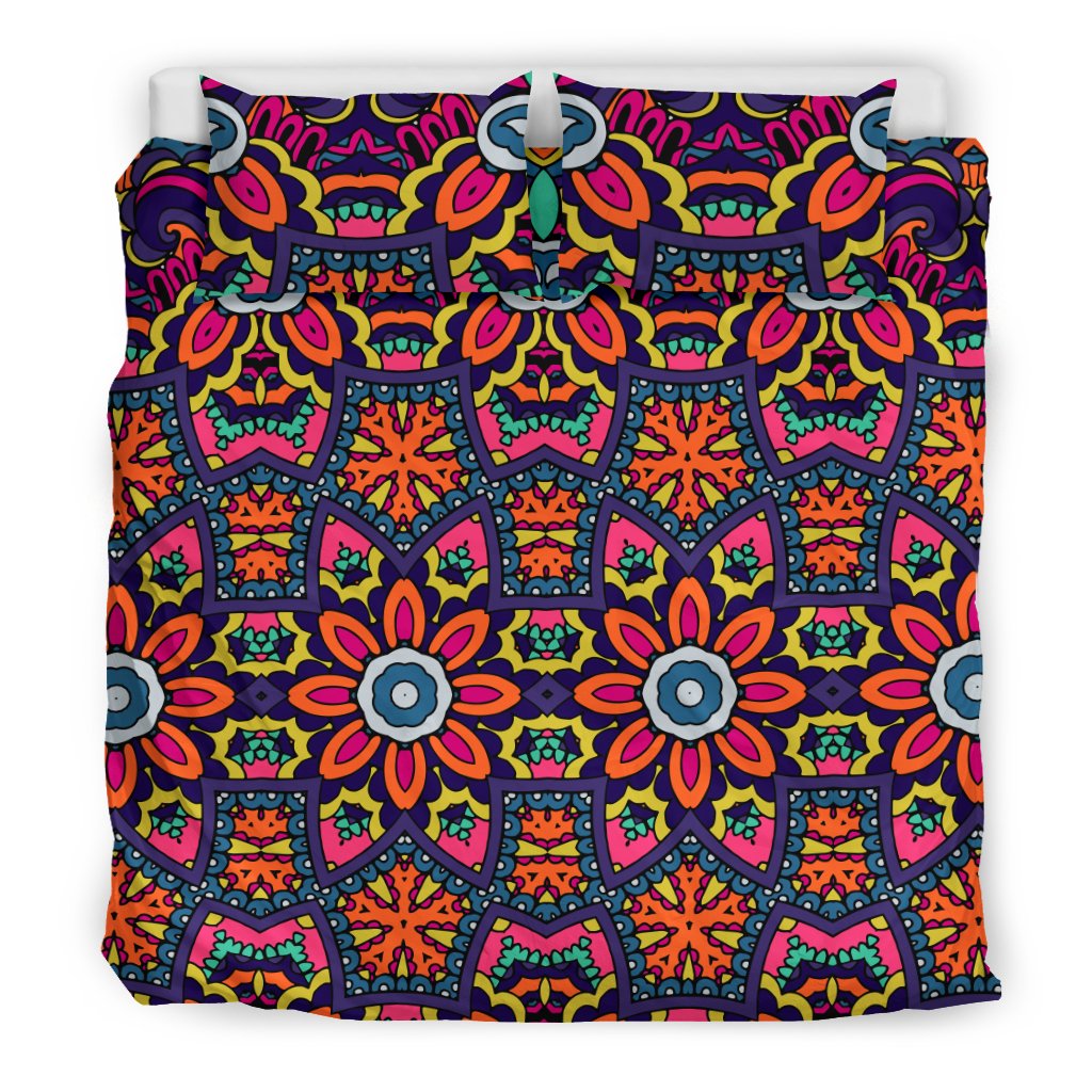 Ethnic Flower Style Print Pattern Duvet Cover Bedding Set