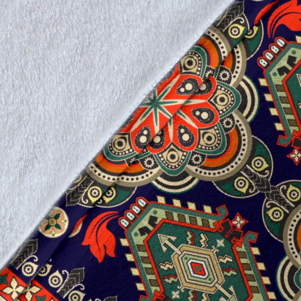 Ethnic Geometric Print Pattern Fleece Blanket