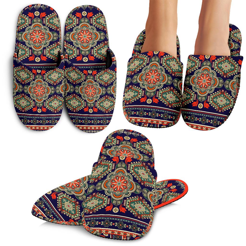 Ethnic Geometric Print Pattern House Slippers