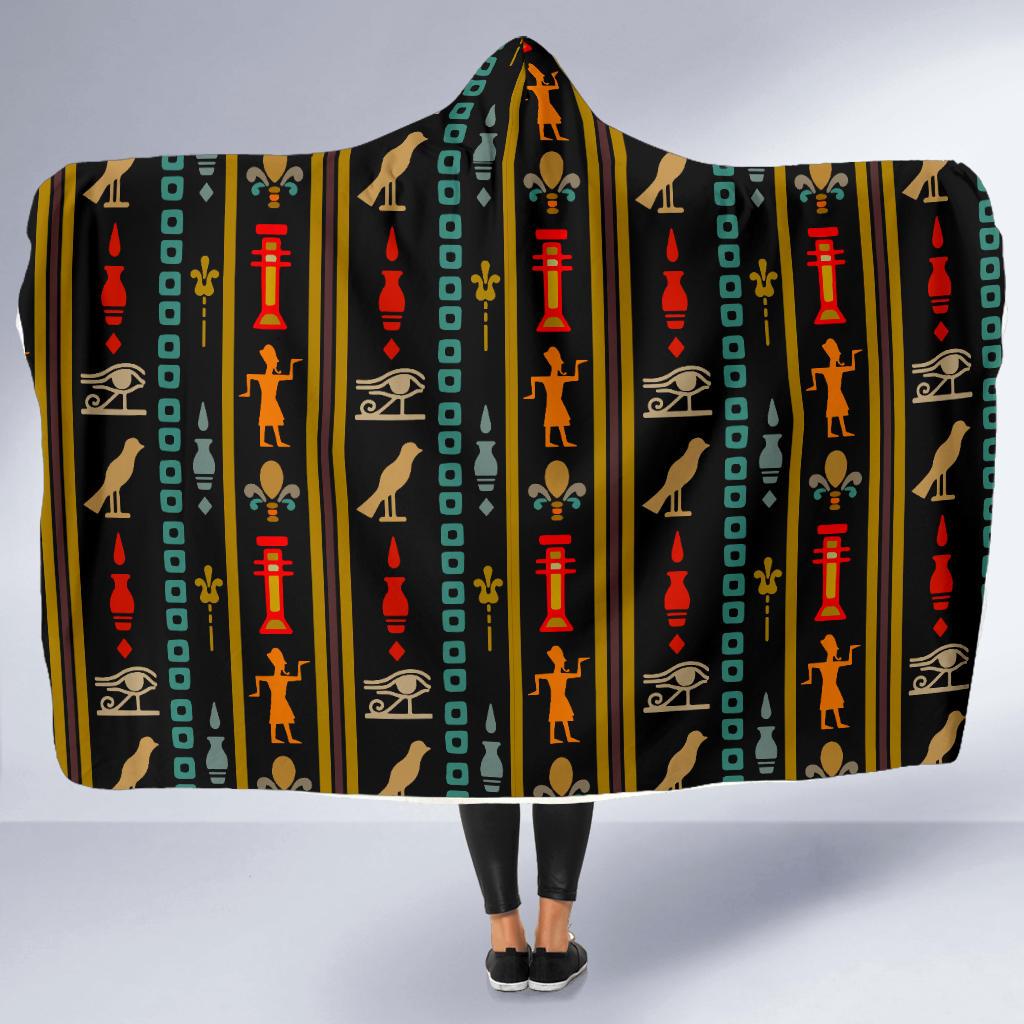 Eye of Horus Egypt Style Pattern Hooded Blanket-JTAMIGO.COM