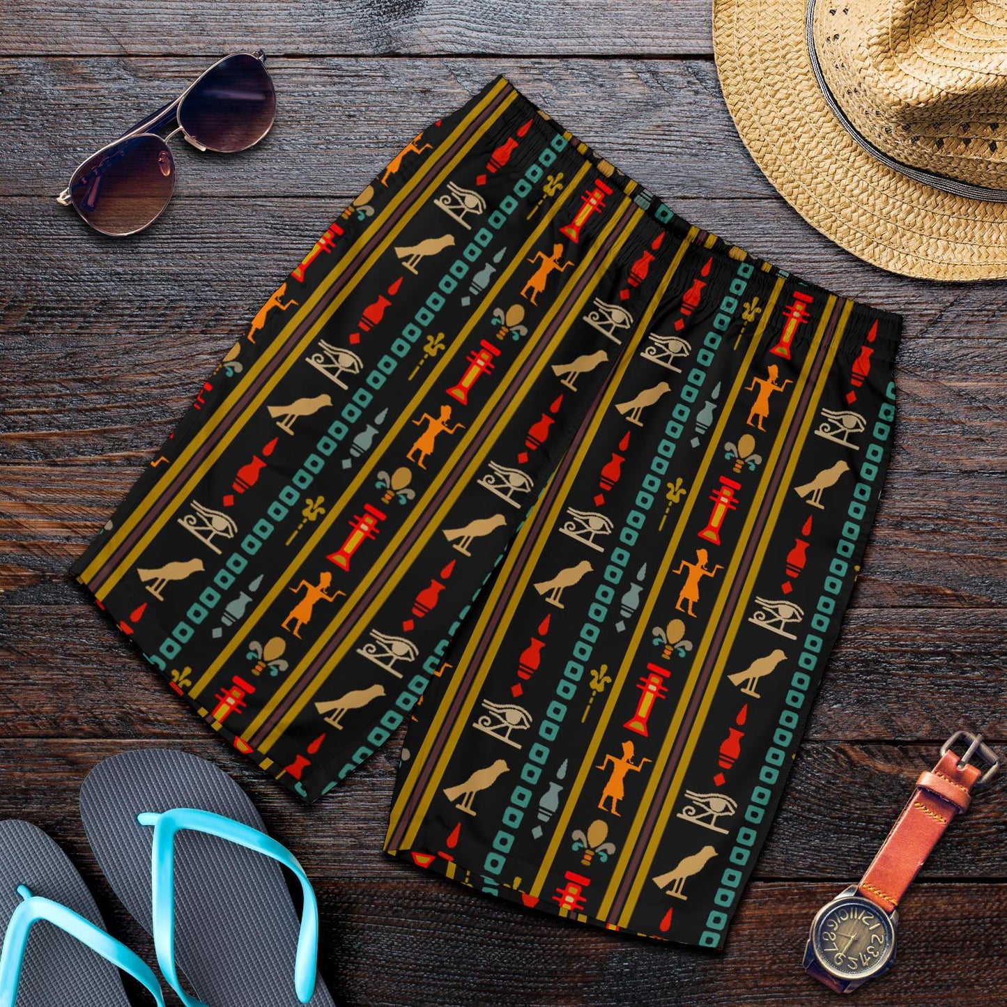 Eye of Horus Egypt Style Pattern Mens Shorts-JTAMIGO.COM