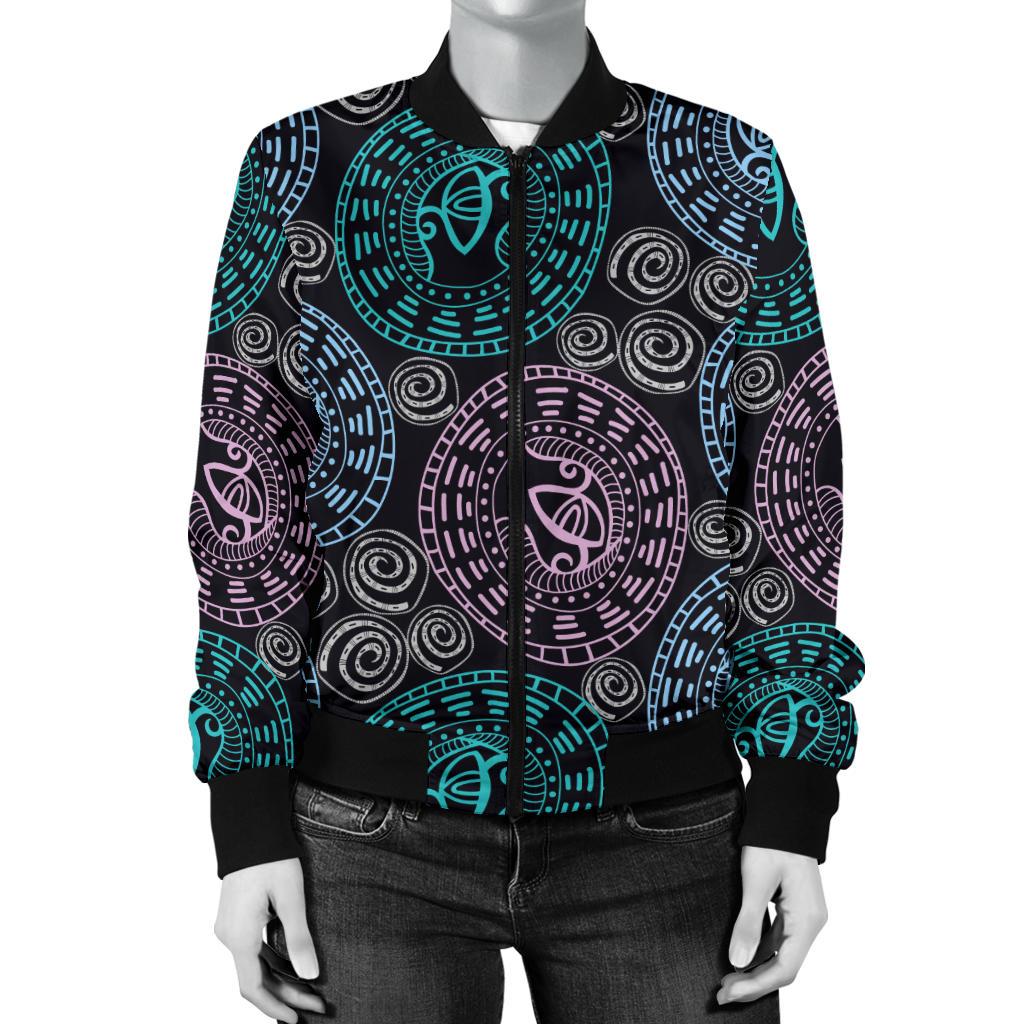 Eye of Horus Ethnic Pattern Women Casual Bomber Jacket