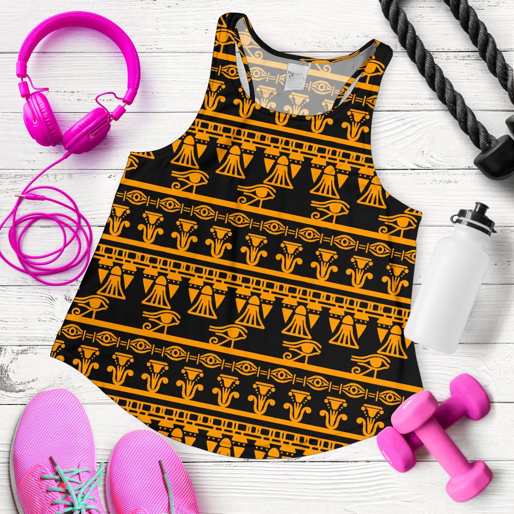 Eye of Horus Tribal Egypt Pattern Women Racerback Tank Top