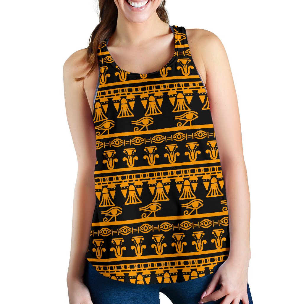 Eye of Horus Tribal Egypt Pattern Women Racerback Tank Top