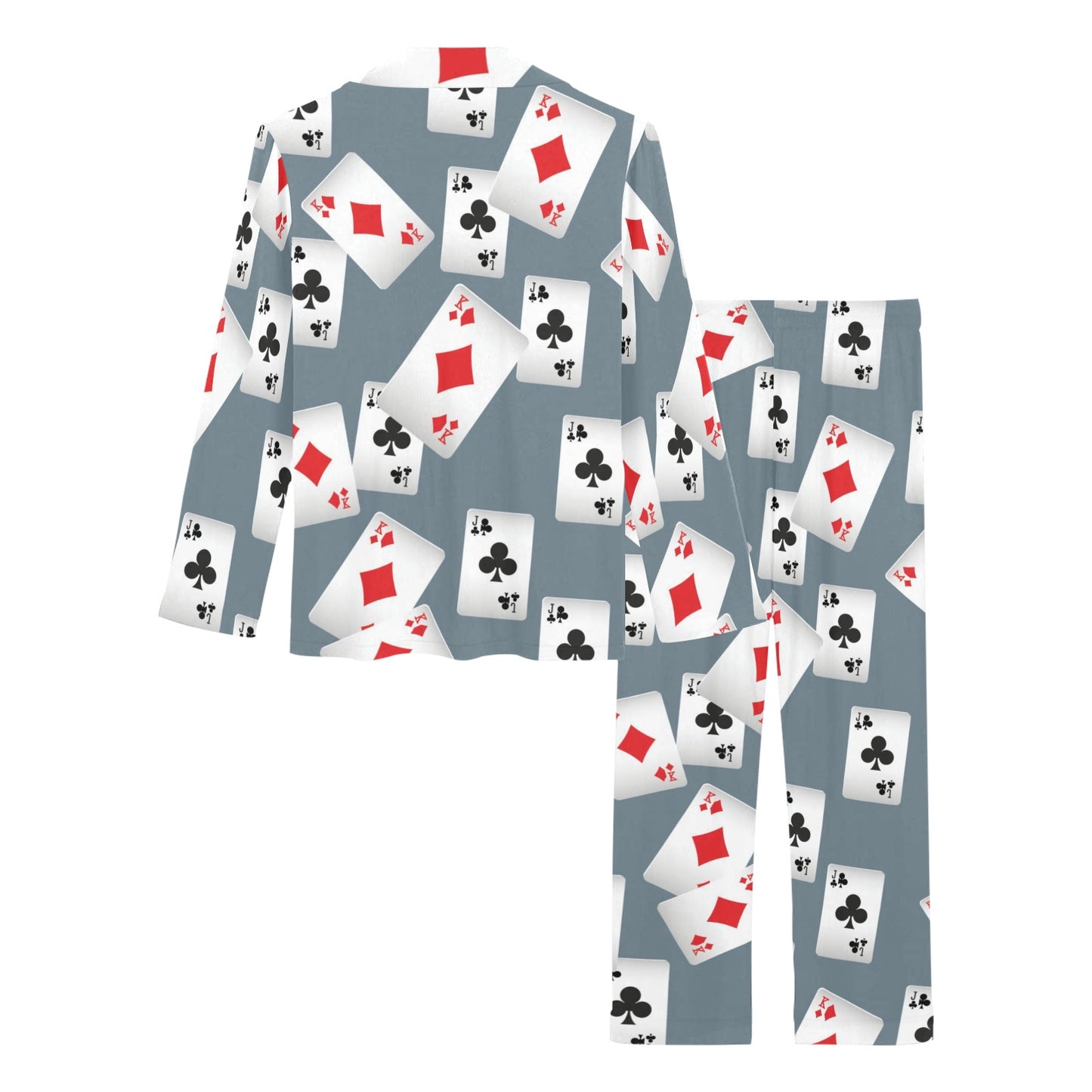 Poker Cards Pattern Print Design A05 Women's Long Pajama Set