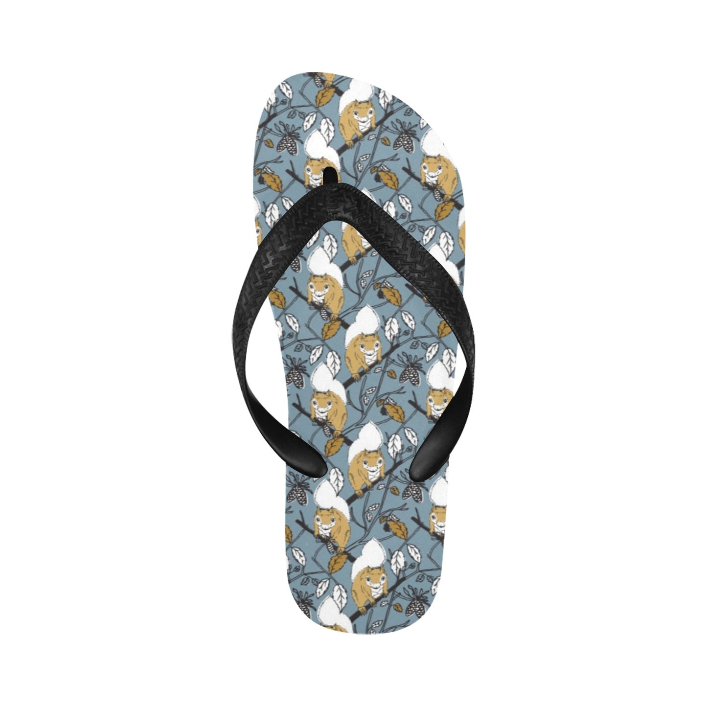 Squirrel Print Design LKS305 Flip Flops