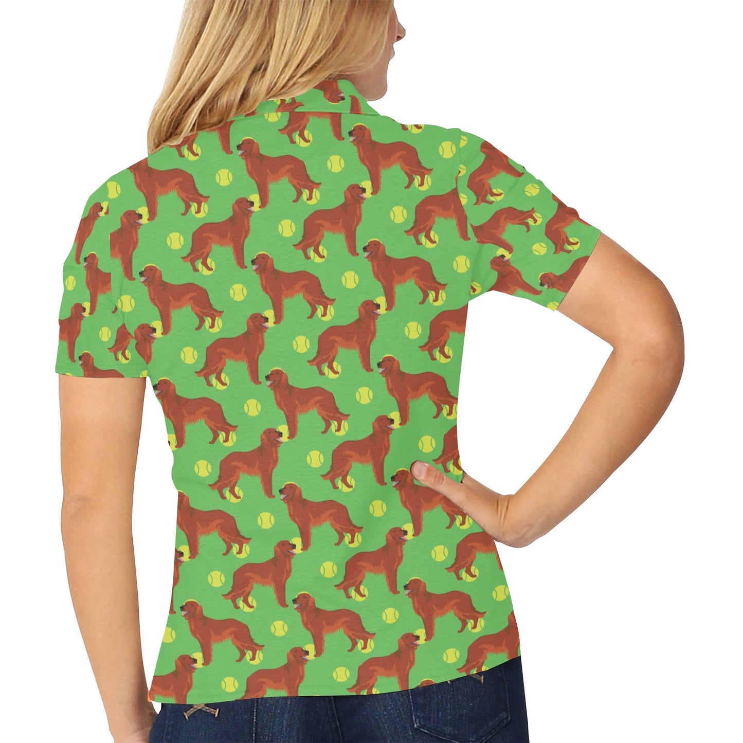 Setters Irish Print Design LKS302 Women's Polo Shirt