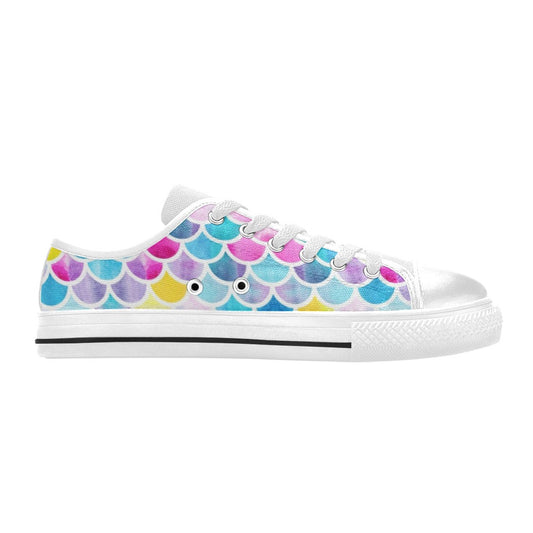 Scales Print Design LKS402 Women's White Low Top Shoes