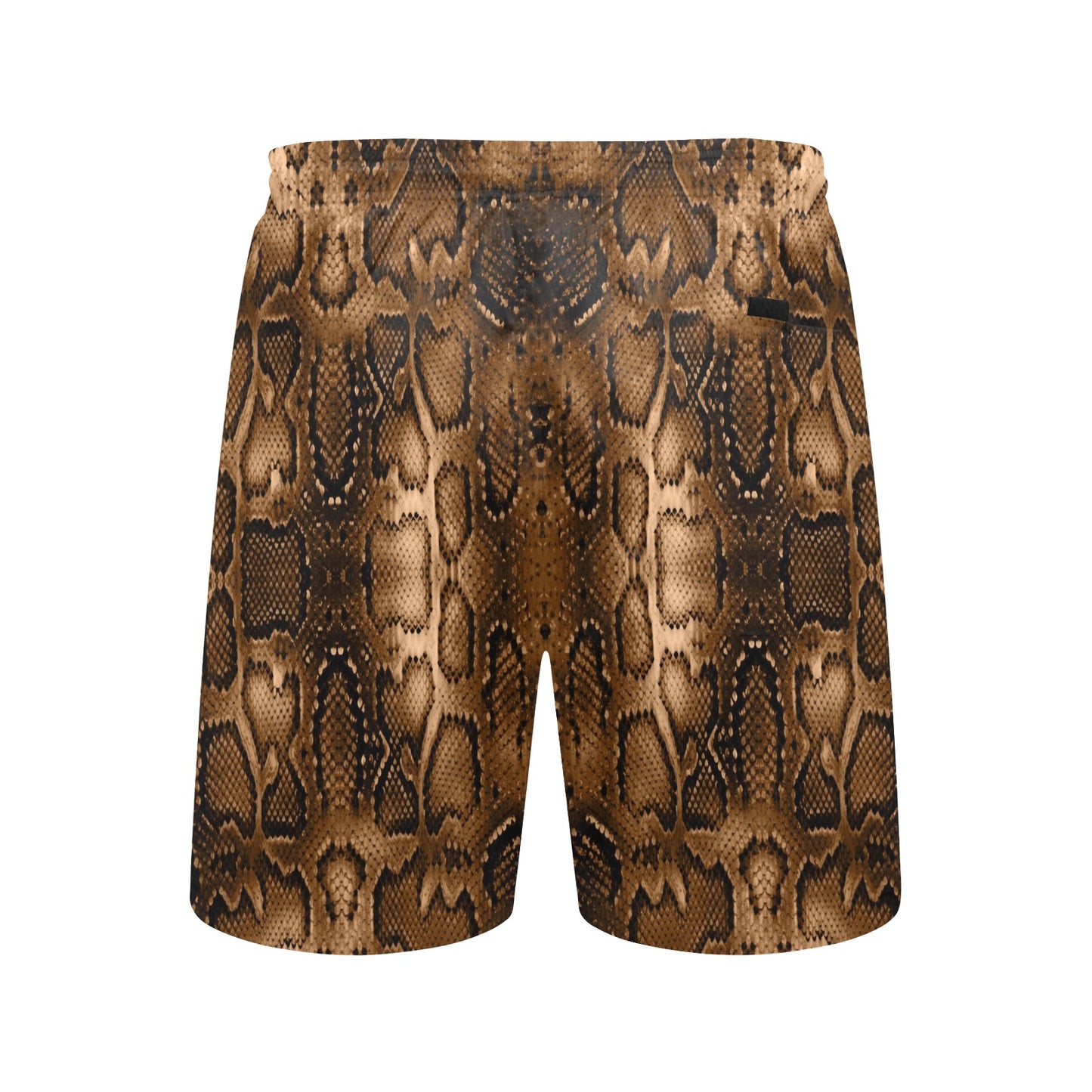 Snake Skin Brown Print Men's Swim Trunks Beach Shorts