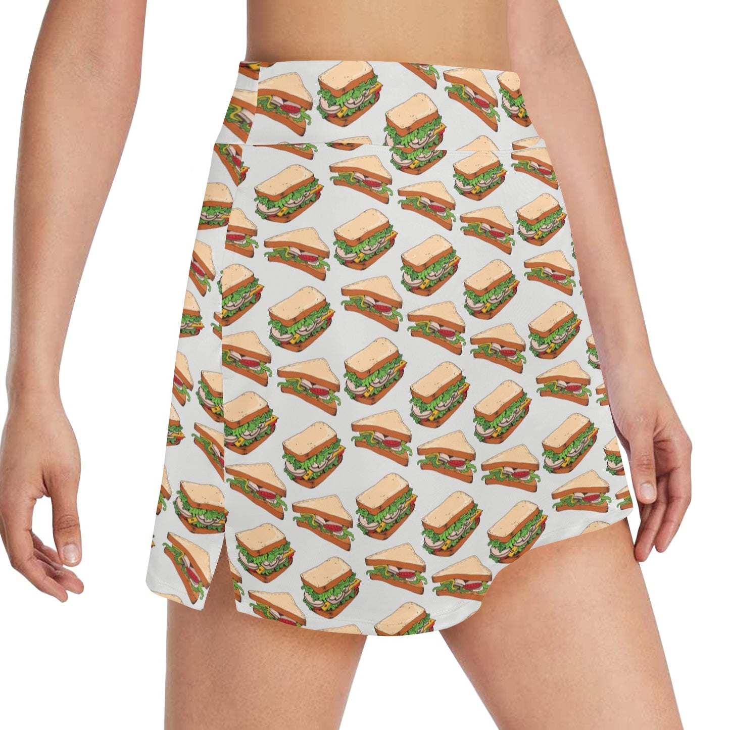 Sandwich Print Design LKS302 Women's Golf Skirt with Pocket