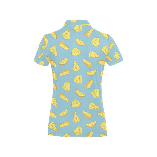 Cheese Pattern Print Design 04 Women's Polo Shirt